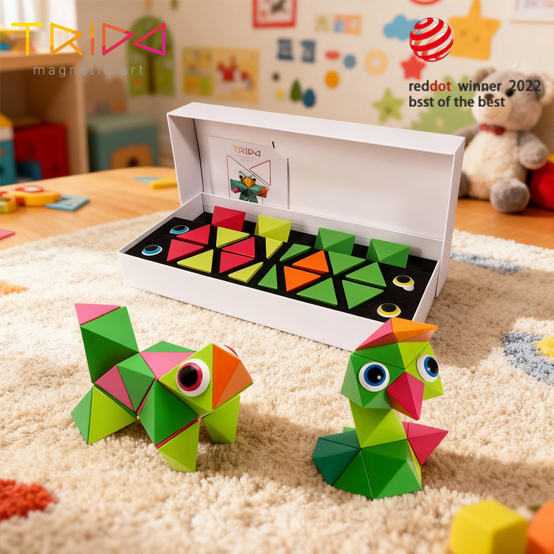 英国trido进阶艺术磁力积木块儿童大颗粒立体益智玩具生日礼物