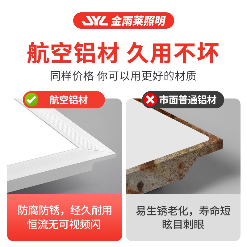 集成吊顶灯全光谱面板灯厕所化妆室平板灯300x600铝扣板厨房灯