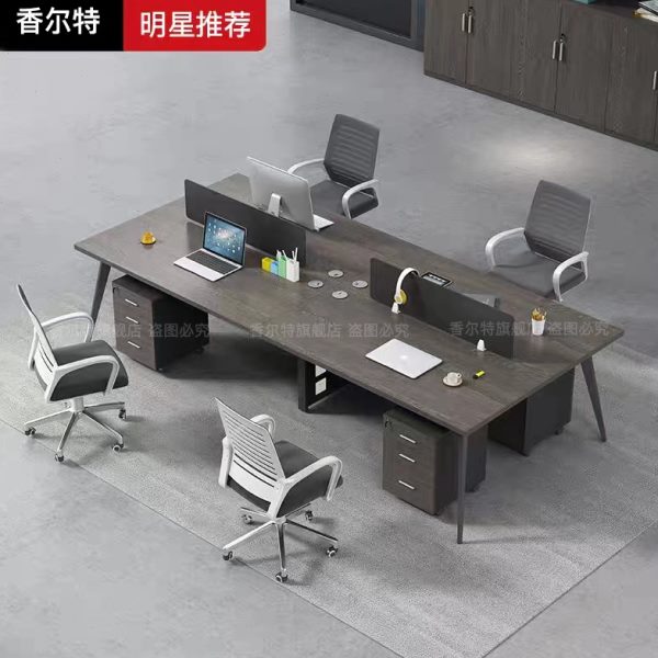 职员办公桌 简约现代4人位上海办公家具工作位员工桌屏风办公桌椅