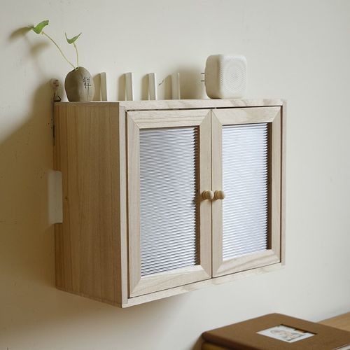 壁挂免打孔路由器机顶盒wifi上墙装饰实木电源线插座遮挡盒置物架