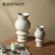 简约白色多层直筒釉面陶瓷花摆件家居样板间装 Best west 饰品