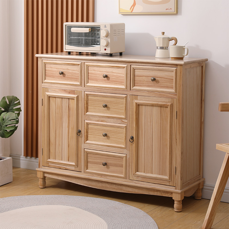 A9L斗柜餐边柜实木美式收纳储物柜客厅靠墙一体小柜子卧室置物床