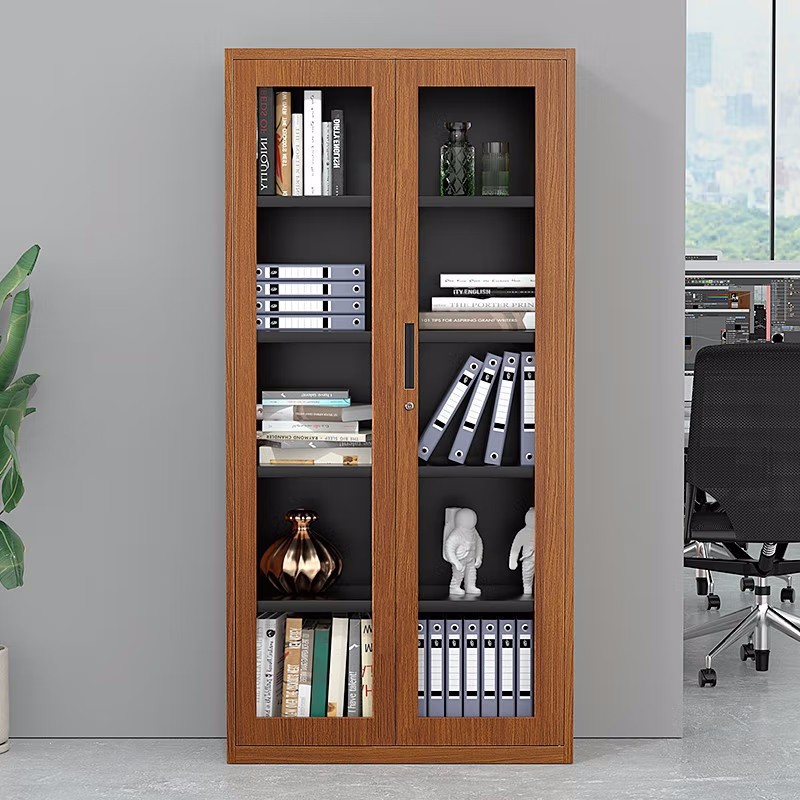 钢制木纹铁皮资料文件档案凭证柜办公书柜家用宿舍更衣柜储物柜子