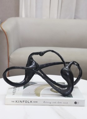 欧式创意几何造型金属摆件客厅卧室玄关酒店电视柜样板间家居饰品