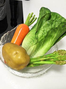 样板房厨房陶瓷锅具套装平底锅汤锅摆件厨具油瓶蔬菜现代橱柜饰品