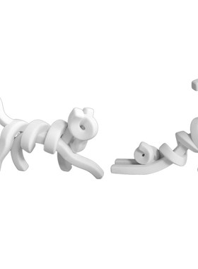 现代简约家居样板房软装饰品砂岩工艺藤条猫狗摆件儿童房几何动物