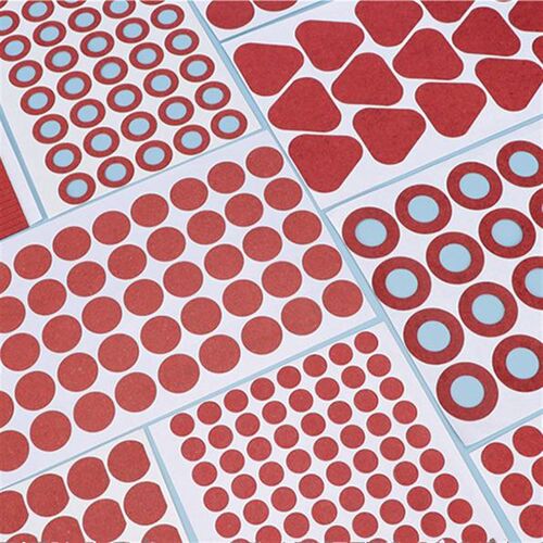 快巴纸锂电池组正极空心贴耐高温绝缘胶带红色红钢纸绝缘垫片自粘