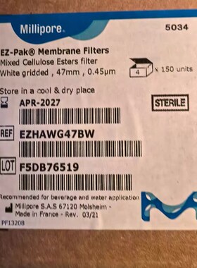 EZHAWG47BW 默克 EZ-Pak 膜滤器 过滤器0.45m 47mm圆形白色网格
