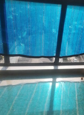 蓝色平针遮阳网防晒网加密遮荫游泳池幼儿园高端隔热彩色多肉阳台