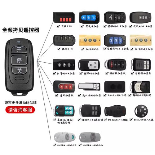 红门万能多频遥控器钥匙电动伸缩大门HM434X/433X/430X通用对拷型