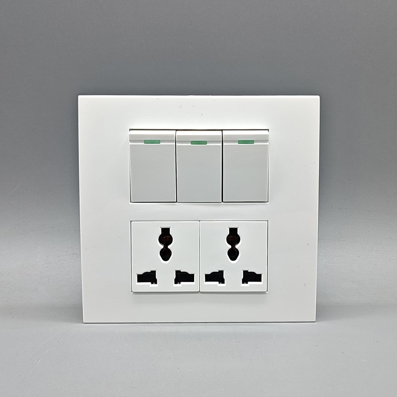 120型多功能开关插座暗装九孔家用面板六孔墙壁老式万能三孔10A