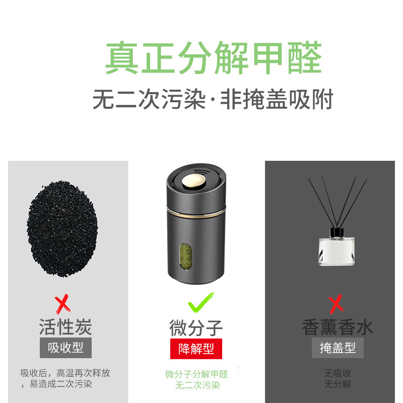 除甲醛车载空气净化器抑菌除烟味臭味倍思替换装香薰X补充液图拉