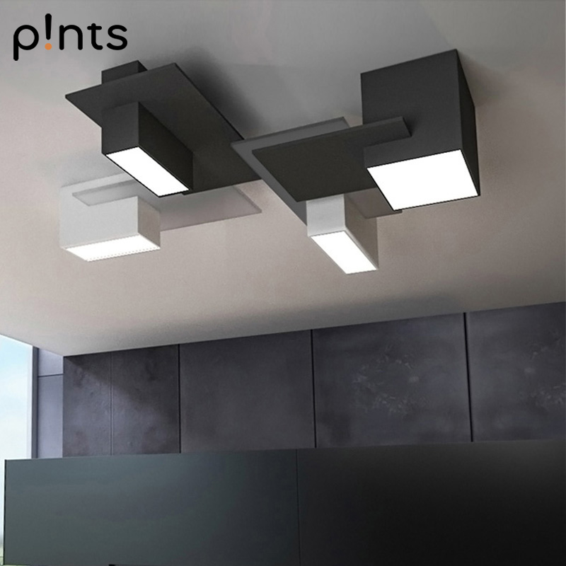 客厅大灯现代简约大气创意个性灯具套餐黑白极简风leWd卧室吸顶灯