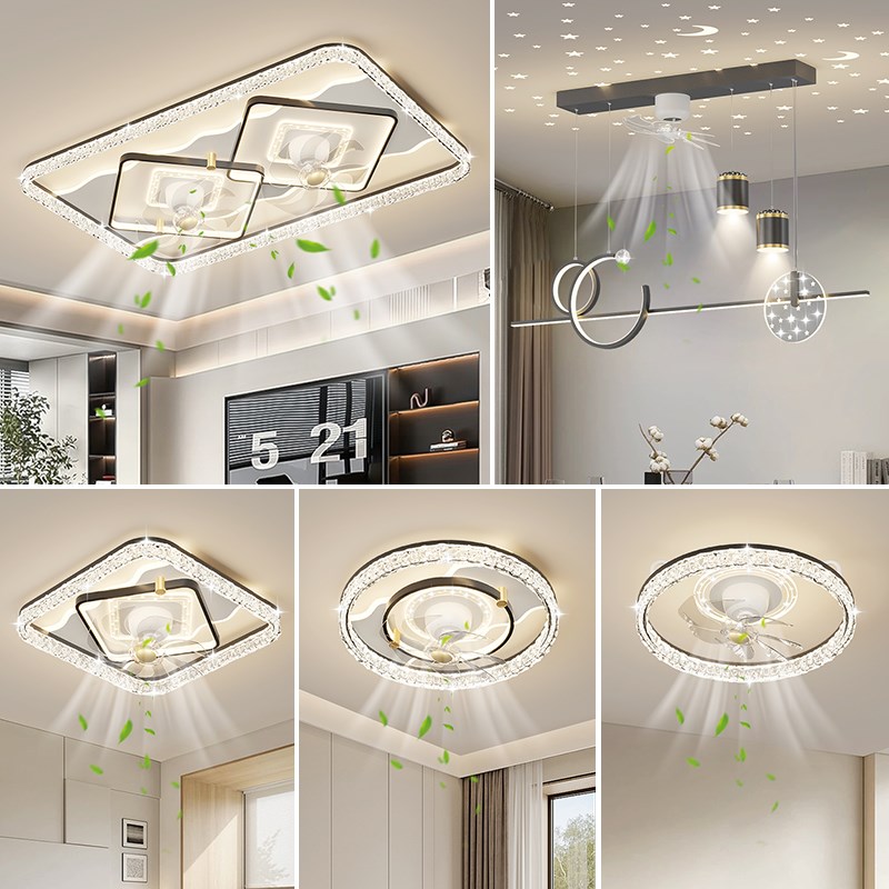 北欧客厅风扇灯2025新款全光谱灯具现代简约家Q用餐厅卧室吸顶护