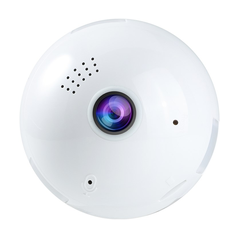 灯座全景鱼眼摄像头无线wifi网络家用高清夜视手R机远程照明监控A