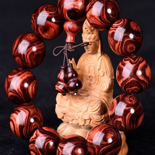 正宗海南黄花梨手串2.0男鬼脸对眼佛珠海黄老料手炼女款饰品文玩