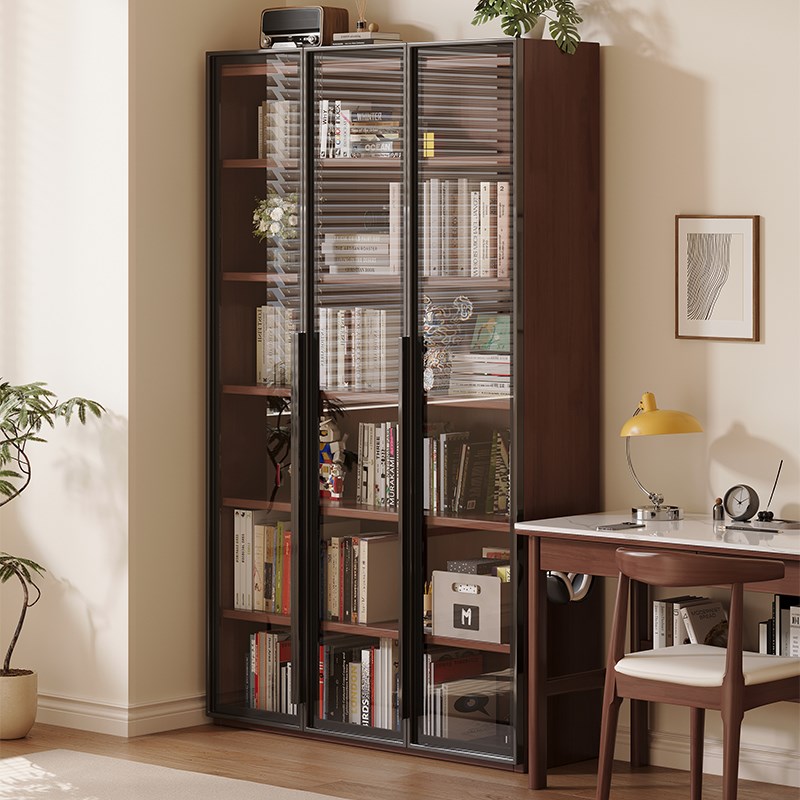 家用实木书柜g简约靠墙多层收纳架多功能展示架书房客厅置物书架