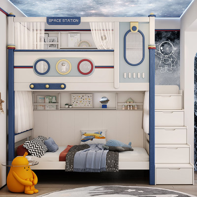 ABC太空堡垒实木儿童床双人床