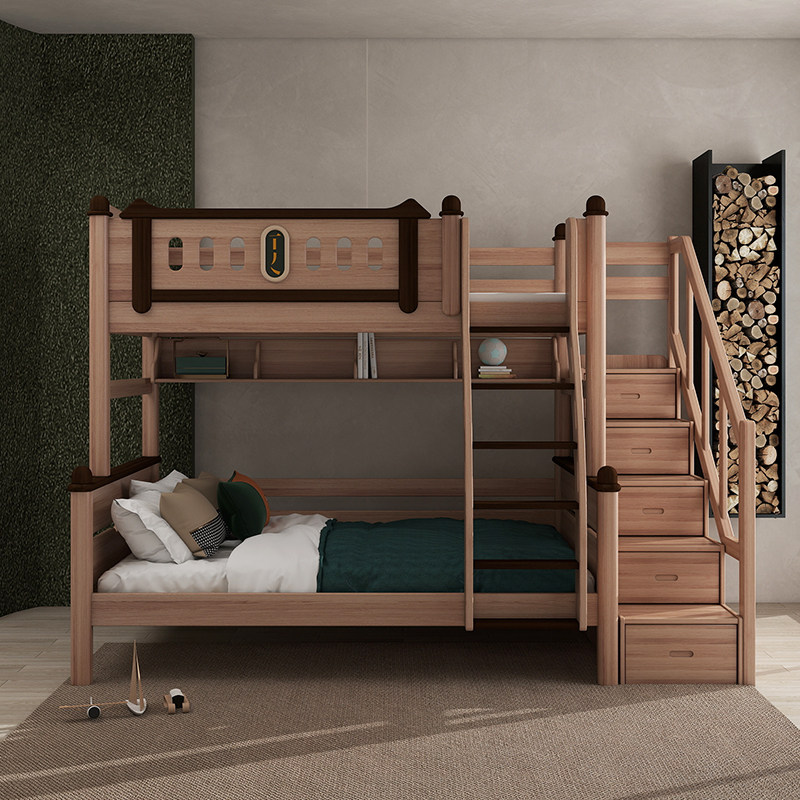 ABC笔画儿童实木双层床