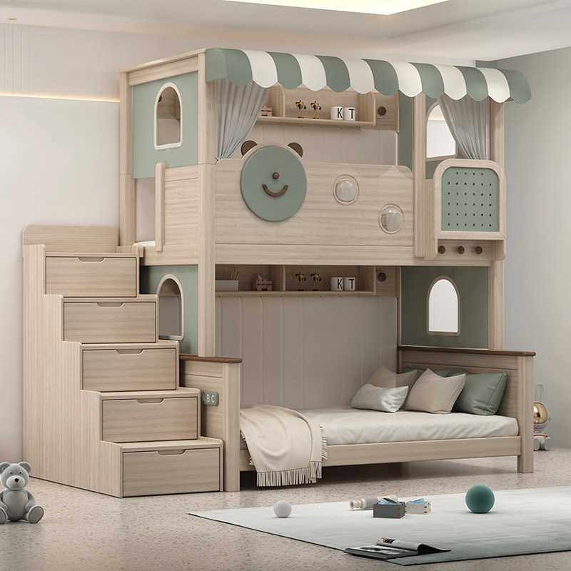 幸运草儿童实木双层床