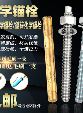 304不锈钢化学锚栓化学膨胀螺栓化学螺丝苗栓M8M10M12M16M20-M30