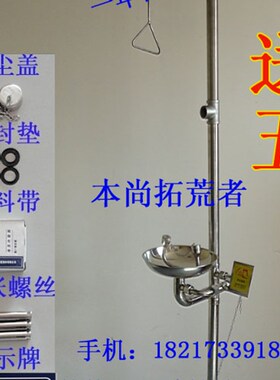 全304不锈钢复合式洗眼器  脚踏式淋浴洗眼器 手脚联动11010-12