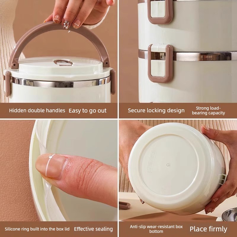 多层饭盒大容量双层带盖不锈钢饭盒E上班族小学生便携式密