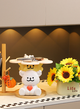 入户进门线条小狗钥匙收纳玄关摆件客厅鞋柜可爱家居搬新家装饰品