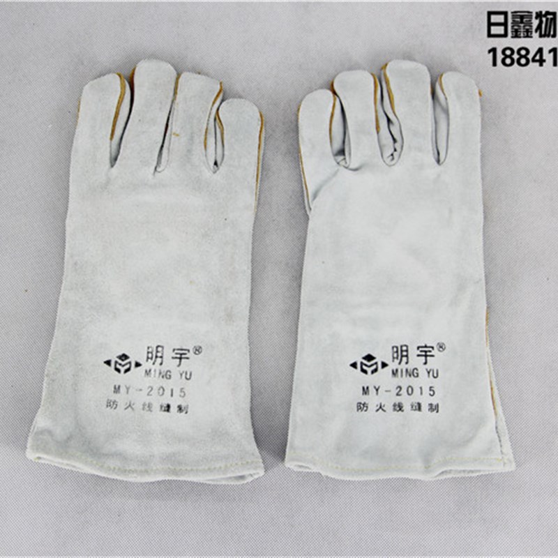 牛皮焊接手套防热手套电焊手套防火星隔热防火线长皮手套12副包邮