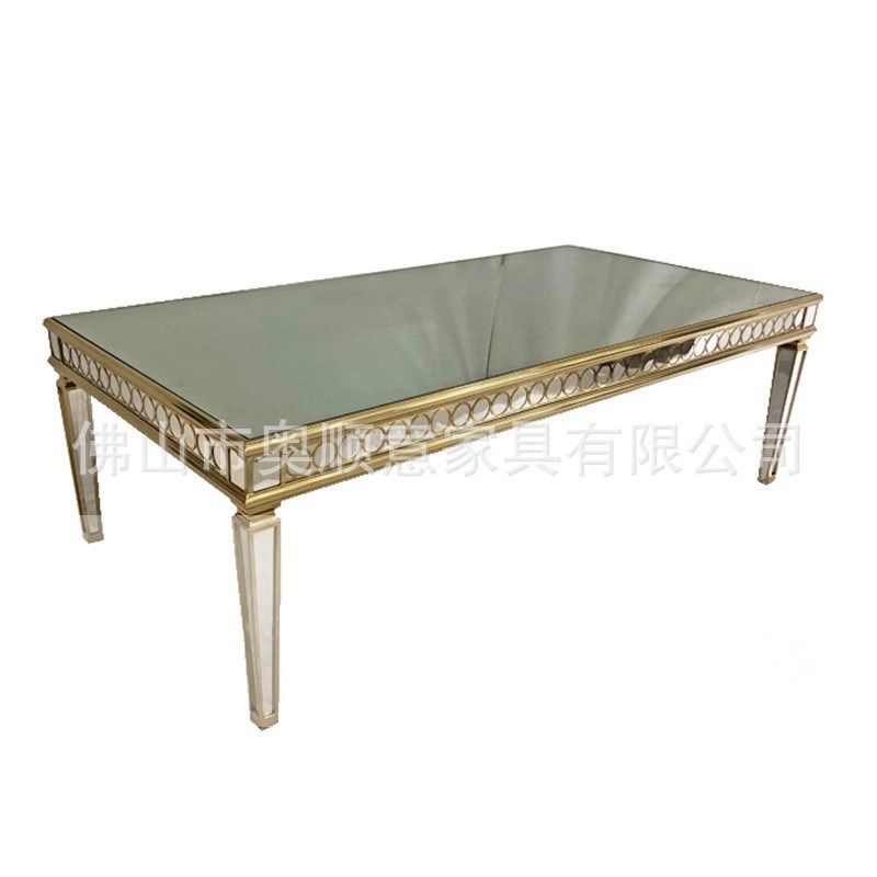 现代时尚不锈钢桌子 耐用婚礼宴会长方形桌