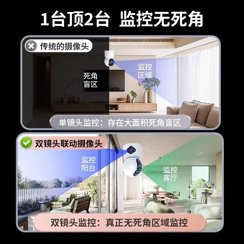 4G摄像头家用手机远程不用WiFi无需网络终身免费流量监控器360度