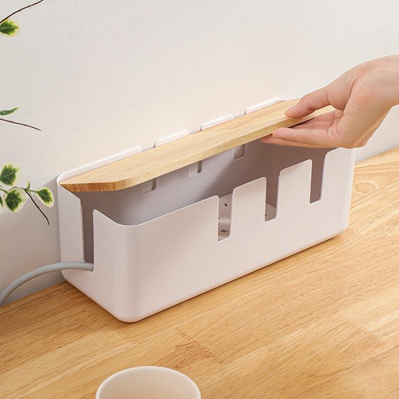 插线板收纳盒桌面插排插座整理遮挡盒充电数据线电源线隐藏置物架