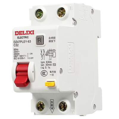 德力西漏电开关 小型漏保1P+N小型断路器漏电保护器16 20 32 40A