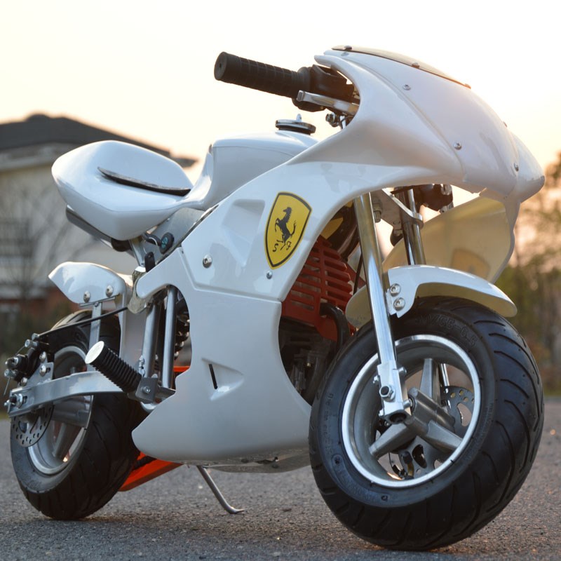 儿童迷你摩托车小孩k子跑车49cc汽油车4冲程小型燃油400cc重型赛