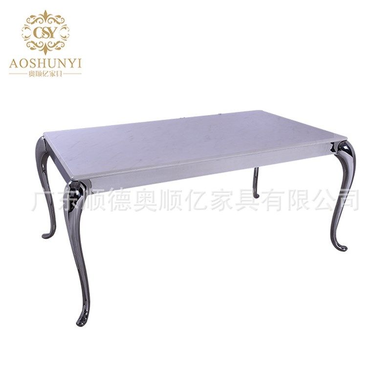 现代时尚不锈钢桌子 耐用婚礼宴会长方形桌