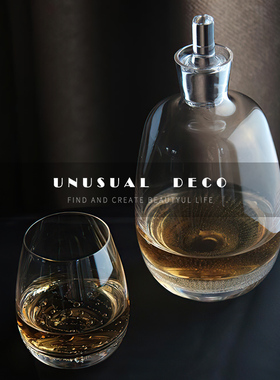 现代简约欧式轻奢玻璃酒杯酒壶摆件样板房售楼处书房客Z厅餐厅饰