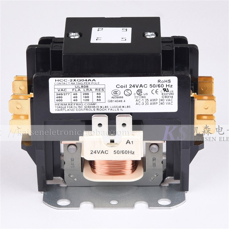 线圈电压 24VAC 40A HCC-2XQ04AA 双极两极UL CUL CCC交流接触器