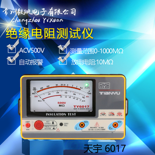 天宇TY6017 绝缘电阻测试仪兆欧表高精度便携式电阻表摇表