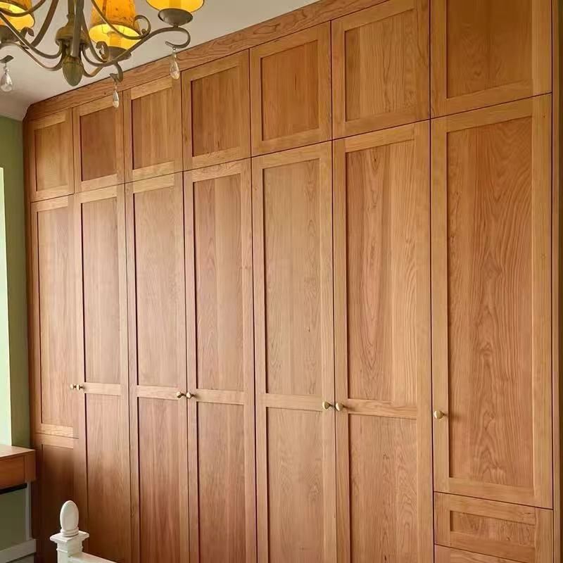 全屋定制衣柜实木原木家具卧室整体衣橱橡木樱桃木组合书房柜订做