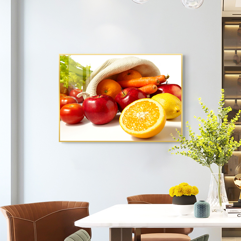 餐厅装饰画现代简约饭厅背景墙挂画客厅厨房墙画小清新水果店壁画