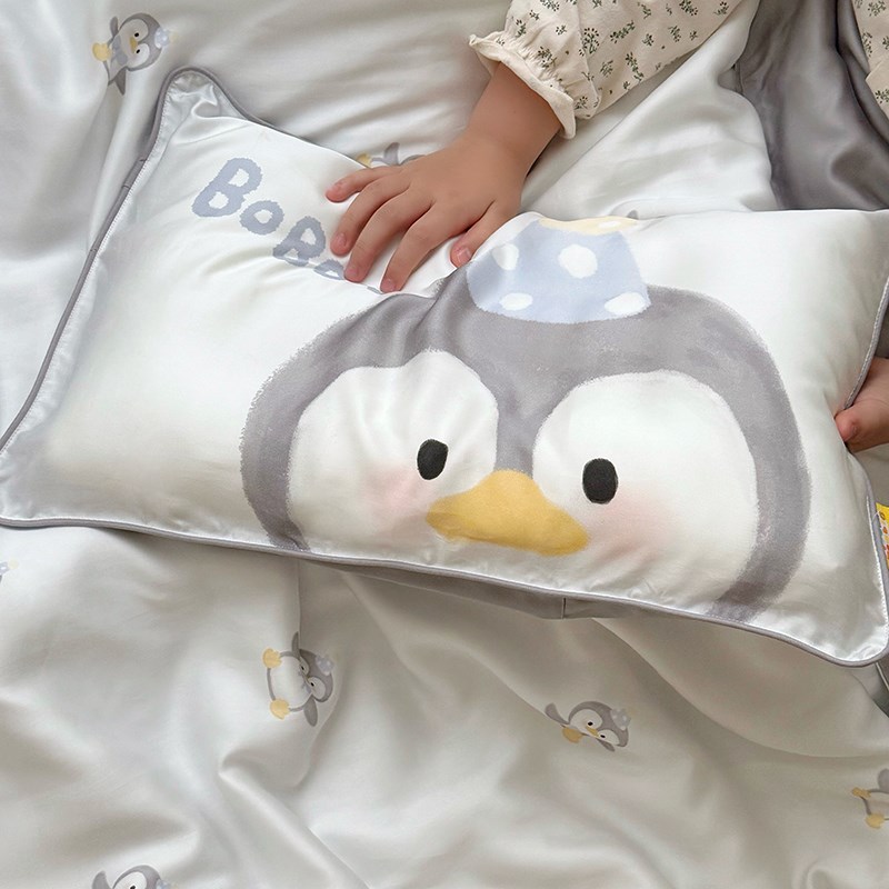 莱赛尔天丝儿童枕套宝宝枕头套夏季凉感冰丝幼儿园宝宝枕巾
