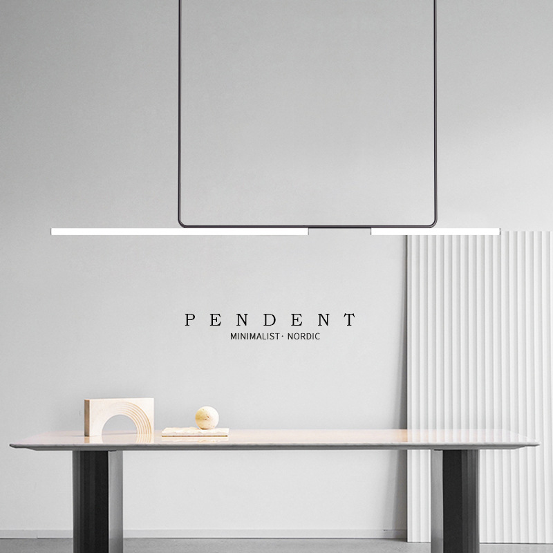 北欧现代亚克力线条长条灯设计师款商用创意茶室中岛餐厅艺术吊灯