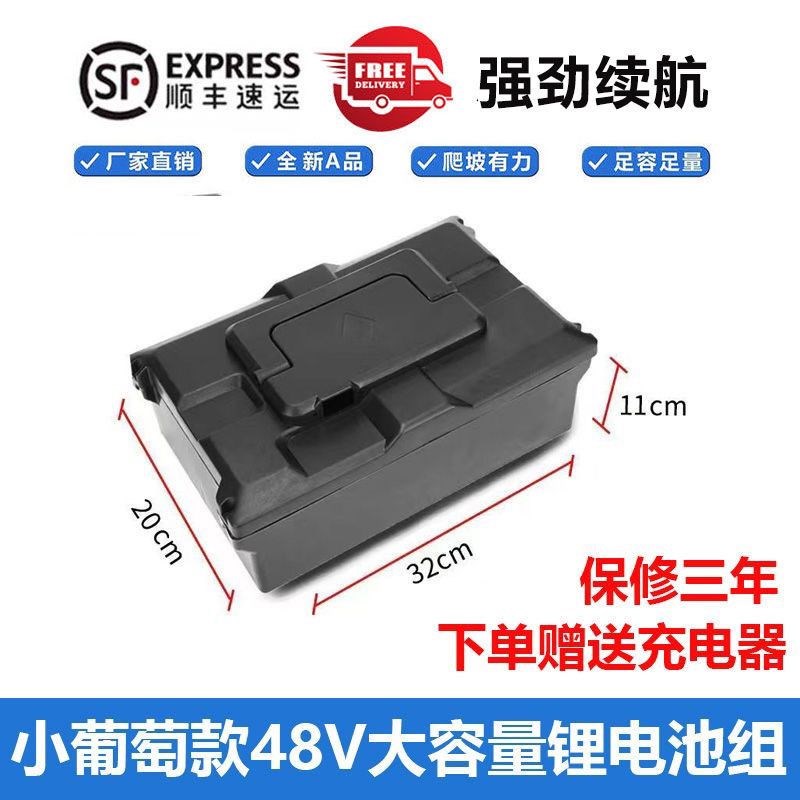 48V小葡萄电动踏板车锂电池48伏台铃小刀艾玛Q绿源雅迪大容量电瓶