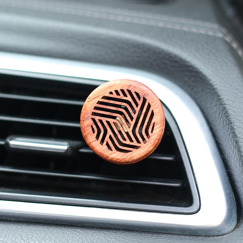 复古车内车载空调出风口精油扩香木车用实木质无火香薰香水摆件器