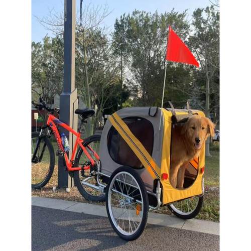 自行车拖车宠物后拖车单车狗推车折叠户外骑行旅行拖挂车骑车带狗