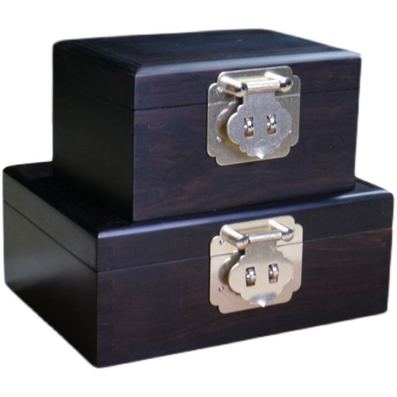 紫光檀印章盒实木珠宝饰品盒子红木中式复古首饰盒仿古收纳盒木质