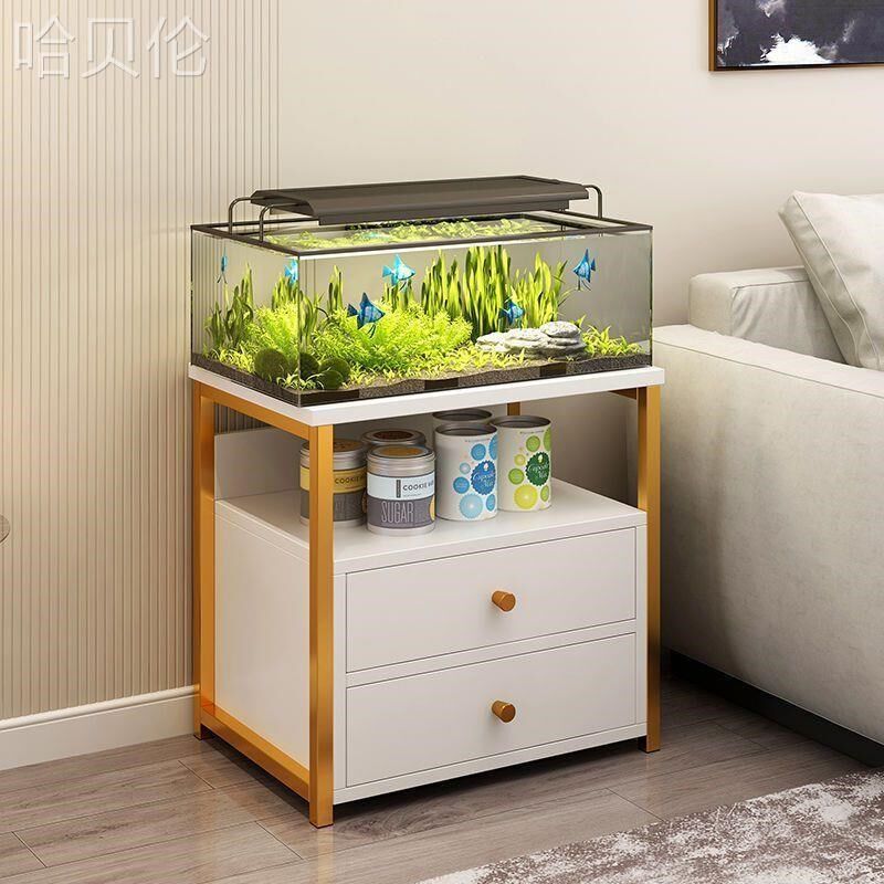 鱼缸架子鱼缸小型家用省空间底柜金属铁艺水簇箱底架床头收纳架子