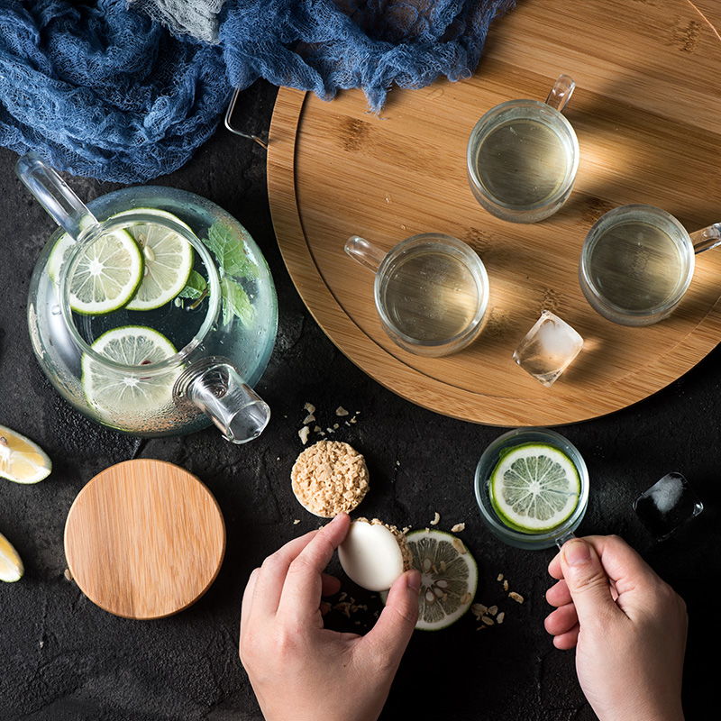 日式玻璃花c草茶具客厅下午茶具套装创意花茶冷水壶茶壶可加热含