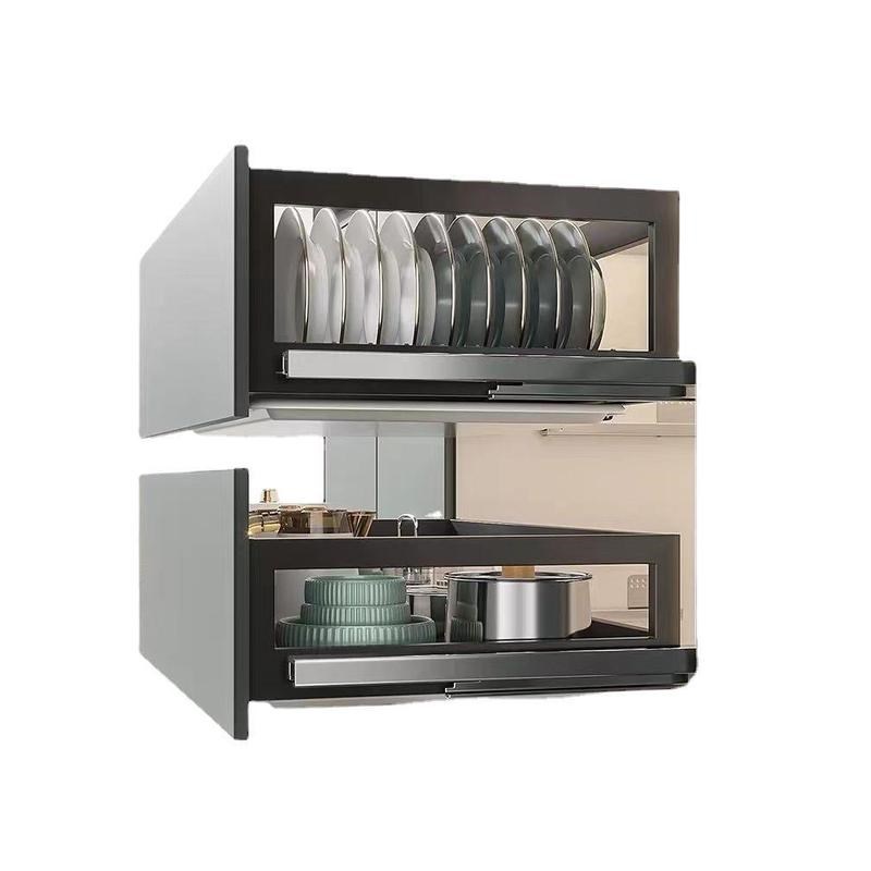高端双层抽屉式碗架拉篮厨房橱柜304不锈钢收纳调味内置橱柜碗篮
