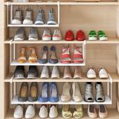 托子双层 内子纳省空间悬收挂鞋 鞋 柜分BNO层隔板下挂可架伸缩柜鞋